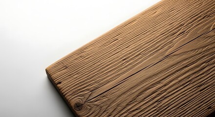 Vector illustration of closeup of a weathered wooden plank with visible grain and texture, isolated on white background