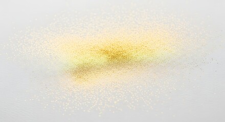 Vector illustration of a splash of gold glitter and dust scattered on a white background