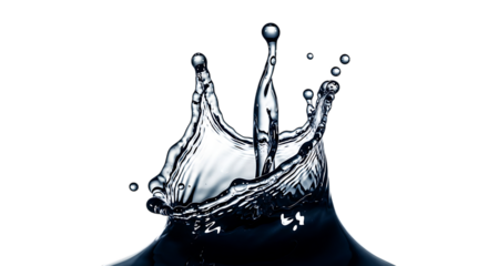 Water splash crown shape isolated on transparent background a dynamic display of water frozen in time, showcasing its intricate form and the ephemeral beauty of liquid motion the clear, pristine water