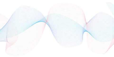 Colorful wave lines on white background. Multi colored curved wavy lines. Color flow wave for design brochure, website, flyer vector illustration