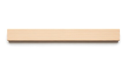 Vector illustration of a single wooden plank with a light wood grain texture, isolated on a white background