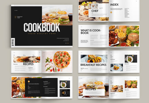 Landscape Cookbook Recipe Book Layout