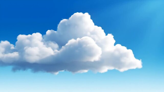 Fluffy White Cloud in a Blue Sky - A large, fluffy white cloud dominates the frame against a bright blue sky. Sunlight shines from the top right corner, adding a sense of depth.