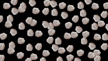 popcorn kernels on black background