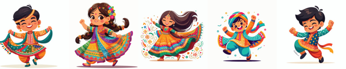 a student dancing in traditional Indian clothing