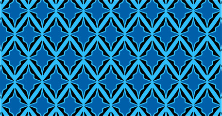 Blue geometric seamless pattern with diamond shapes forming a bold modern textile and wallpaper background.