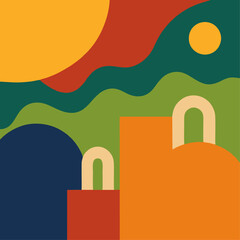 Simple abstract illustration flat vector