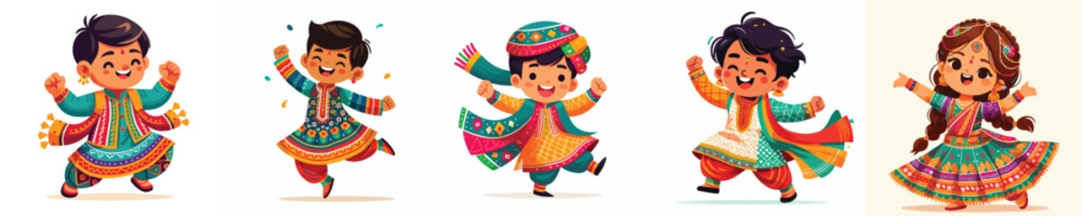 a student dancing in traditional Indian clothing