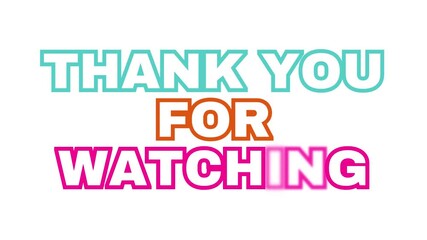 Colorful typographic design with a bold message of appreciation. A modern and stylish vector graphic for concluding presentations or video content