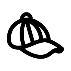 Cap icon showing a stylish headwear accessory for casual fashion, sports, and outdoor activities