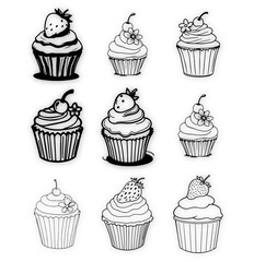 black and white food vector design