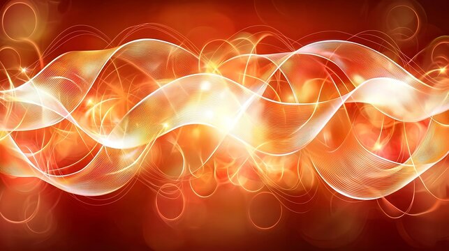 Smooth red backdrop with ribbon reflections and subtle warm light focus in center