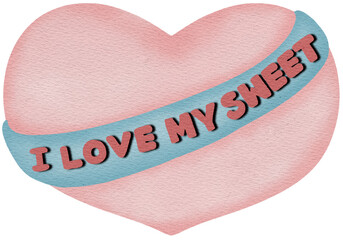 Illustration for Valentine's Day The Day of Love Envelope Heart Letters and Key Romance Graphic