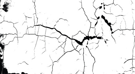 Cracked age concrete stone wall texture grunge damage stain background. Grey dirty old crack broken concrete plaster wall, monochrome, black and white
