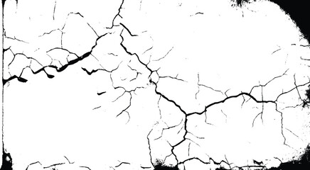 Cracked age concrete stone wall texture grunge damage stain background. Grey dirty old crack broken concrete plaster wall, monochrome, black and white
