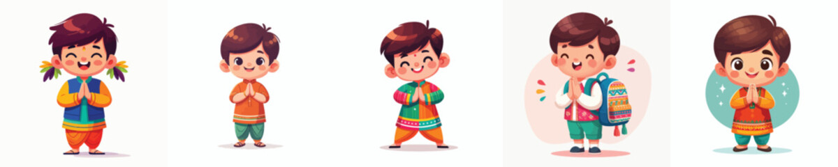 Indian male student gestures namaste