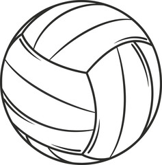 Black and white volleyball for sport game