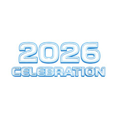 A festive 2026 celebration design with a modern, clean aesthetic isolated on transparent background