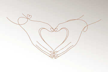 Hand Holding Heart in Continuous Line Art