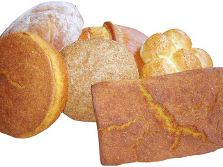 Bread making in the oven and bread types