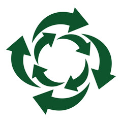 Fototapeta premium Green Circular Arrows Representing Recycling and Sustainable Practices in a Modern Graphic Design