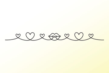 Love and Kisses in Continuous Line Art