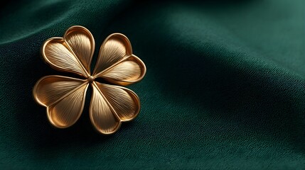 Luxury Gold Four-Leaf Clover Pin