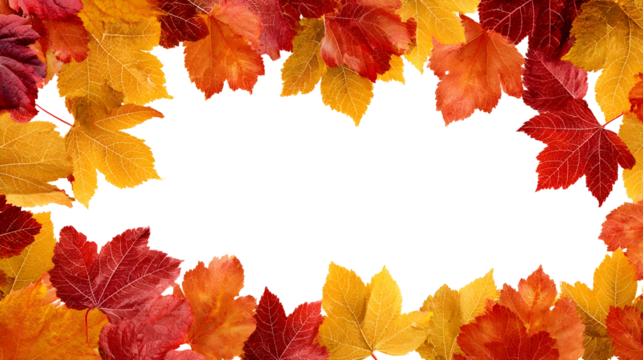 Autumn background design with scattered maple leaves for seasonal decor or card use
