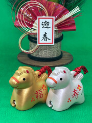 年賀状・干支・午年・門松