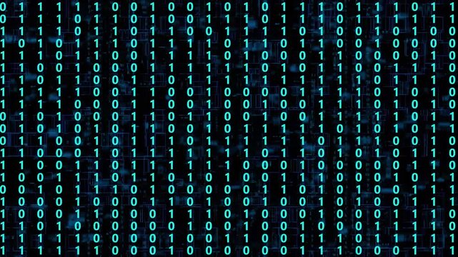 Binary code numbers sequence animation,Abstract binary code background. Futuristic cyberspace.  Web developer. Digital computer code.