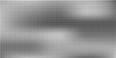 Halftone gradient. Dotted gradient, smooth dots spraying and halftones dot background seamless horizontal geometric pattern vector template set
