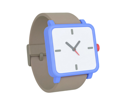 Analog wristwatch with metal case and leather strap showing classic timepiece and elegant accessory style isolated on white background