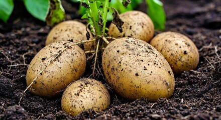 potatoes in soil
