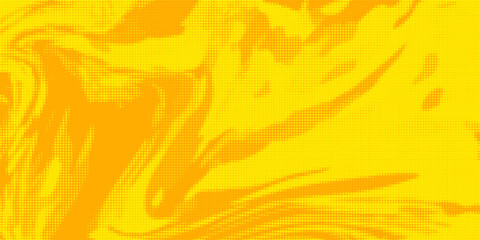 Yellow halftone pattern. Retro comic gradient background. Bright orange pixelated dotted texture overlay.