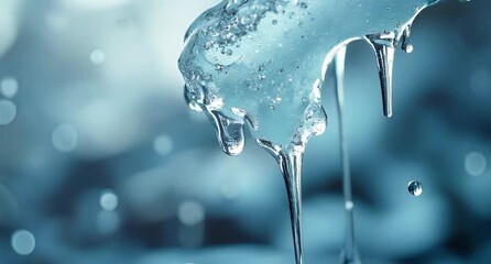 Frozen in Time: Close-Up of Melting Ice - Powered by Adobe