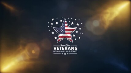 Veterans Day Star Logo with American Flag - Powered by Adobe