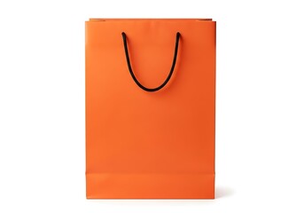 Orange Paper Shopping Bag with Black Rope Handle paper bag