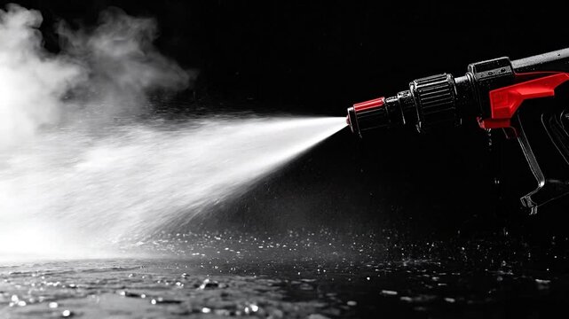 Powerful Water Jet High-Pressure Cleaning in Action