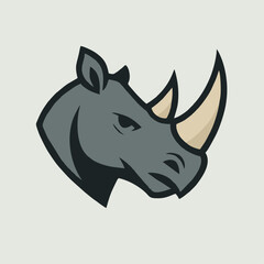 Abstract rhino head logo illustration vector flat