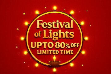 Festival of lights celebration with upto 80 percent off limited time sale announcement