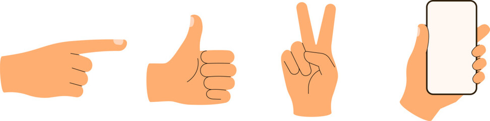 hand gesture vector set. gesture vector