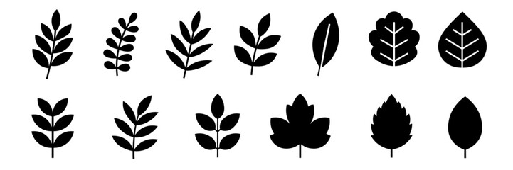 Leaves icon. Leaf icon silhouette