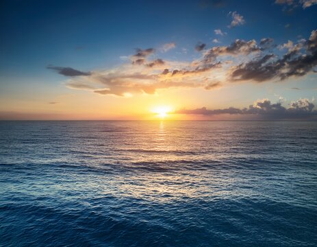 tranquil ocean sunrise view - Powered by Adobe