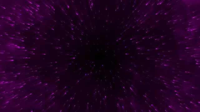 Abstract Purple Space Tunnel Journey Through the Cosmos.