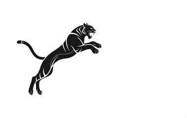 Leaping Panther Silhouette Art