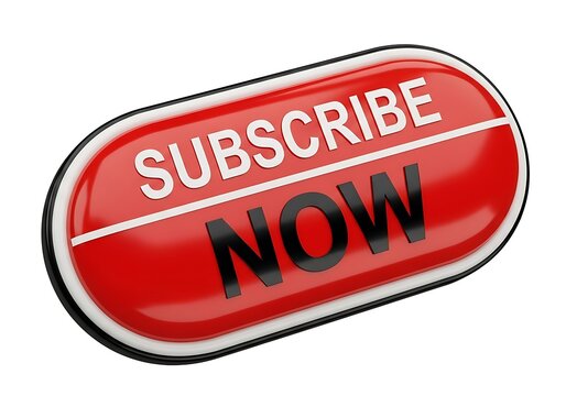 Red oval button with S U B S C R I B E N O W text subscribe - Powered by Adobe