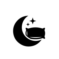 Minimal flat black and white icon. Sleep hygiene