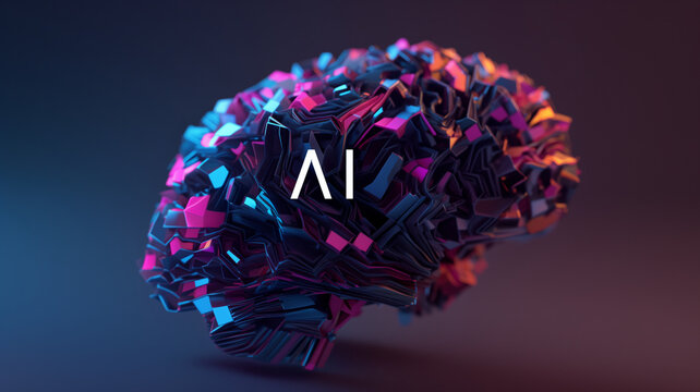 Artificial Intelligence Brain with Colorful Neural Network Design