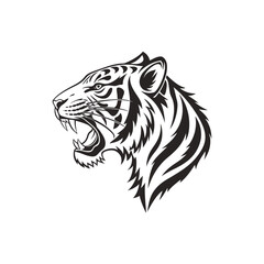 Fierce Tiger Head Vector Illustration