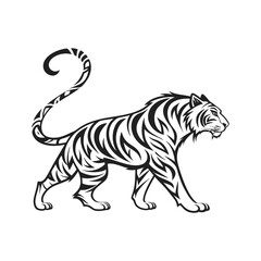 Tiger Vector Illustration – Wild Animal Silhouette Design